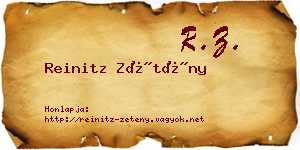 Reinitz Zétény névjegykártya